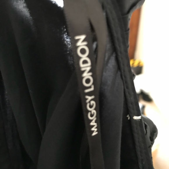 Maggy London Black Dress with Ruffle Collar. - Picture 6 of 6